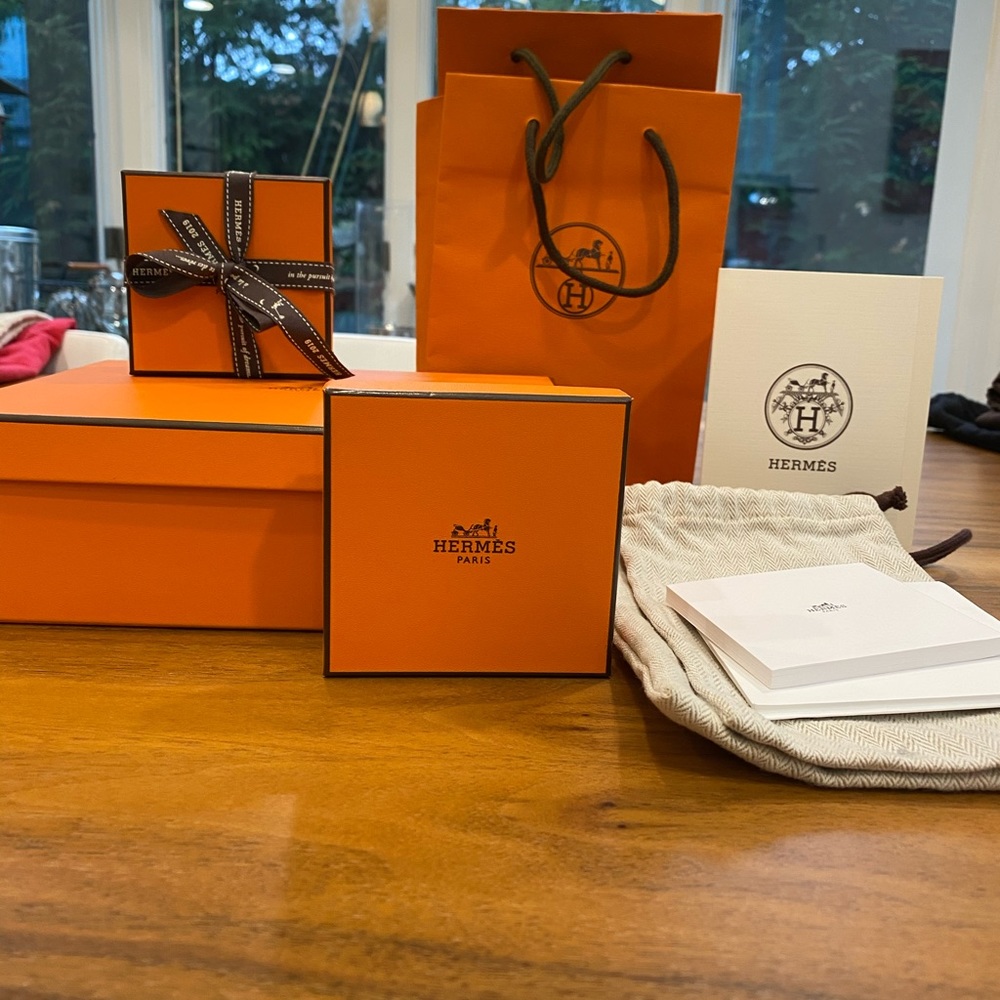 Authentic Hermes gift boxes and pouches